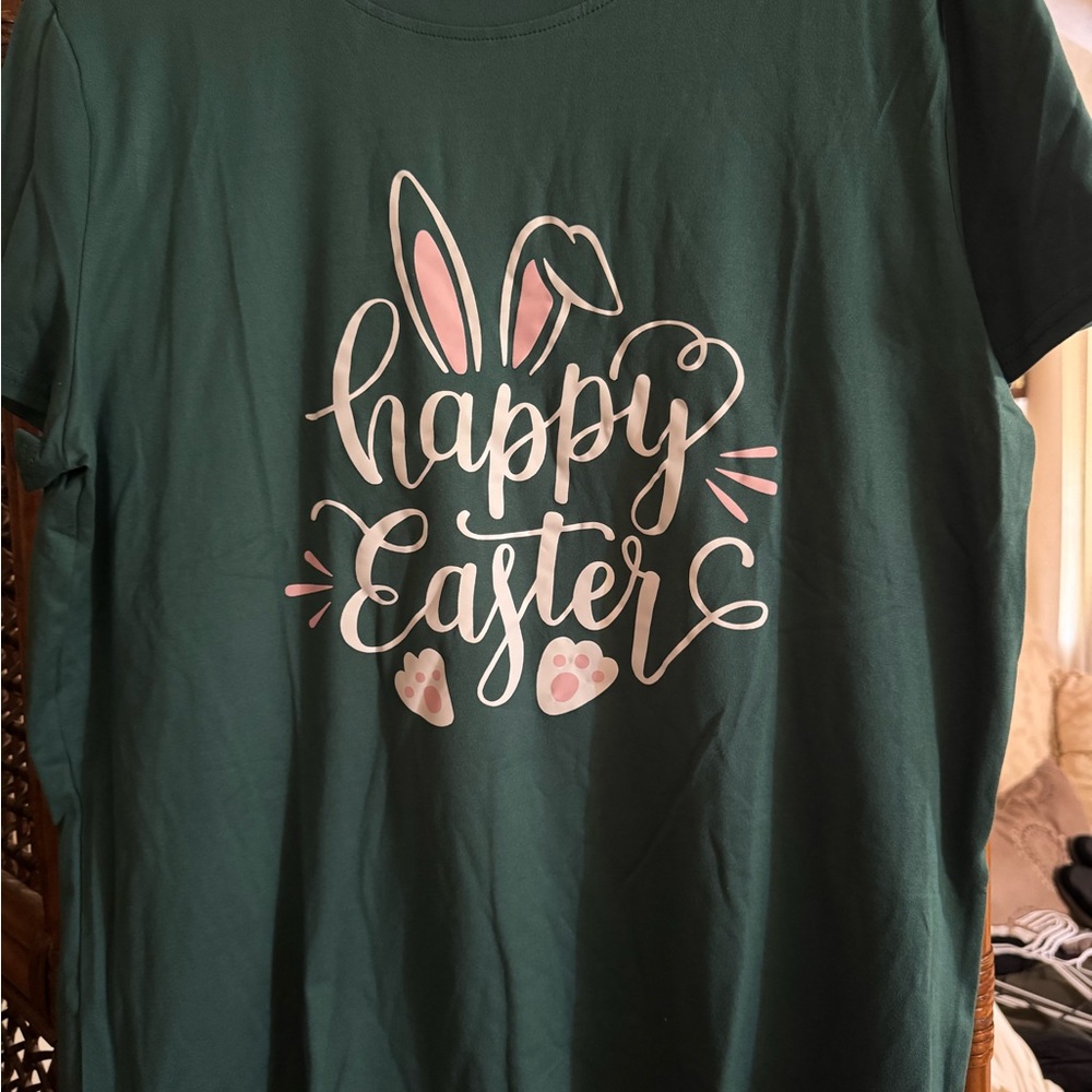 Easter Green with Rabbit  Ladie’s short sleeve tee Shirt